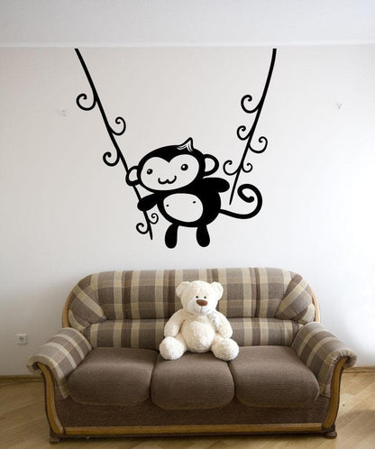 Vinyl Wall Decal Sticker Monkey Swing #OS_MB1201
