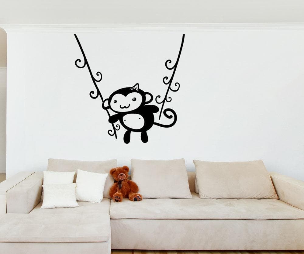 Vinyl Wall Decal Sticker Monkey Swing #OS_MB1201