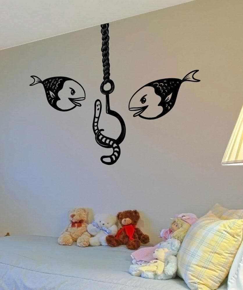 Vinyl Wall Decal Sticker Fishing Bait #OS_MB1222