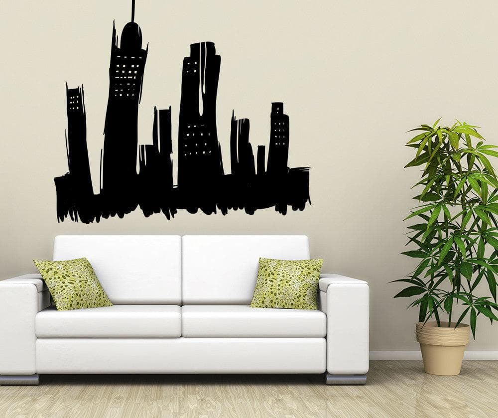Vinyl Wall Decal Sticker City Sketch #OS_MB1230