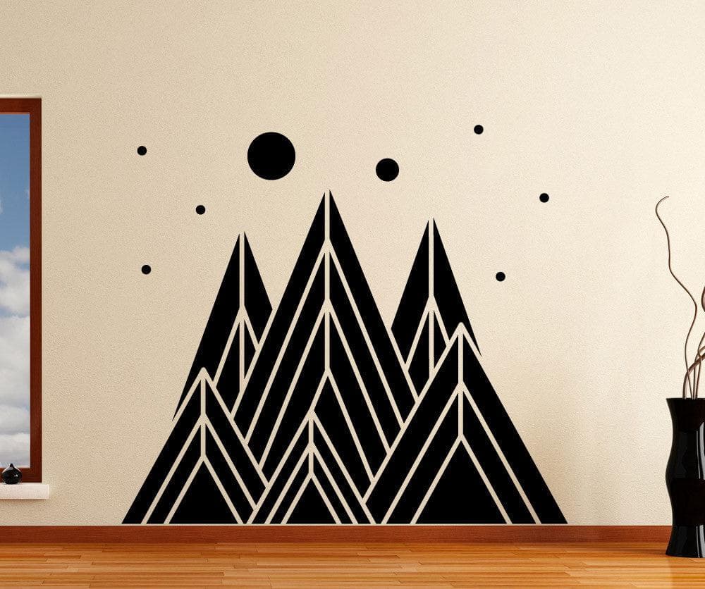 Geometric Triangle Mountain Wall Decal. Modern Wall Art. #OS_MB1234