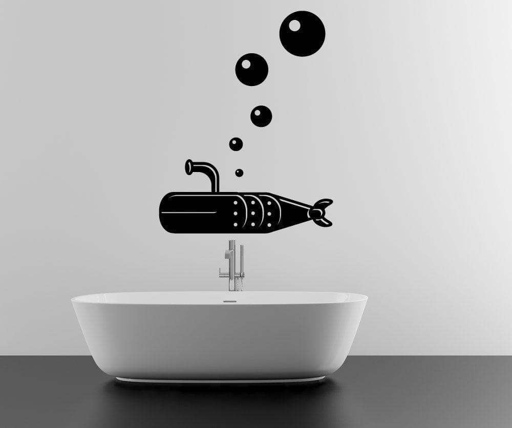 Vinyl Wall Decal Sticker Whale Submarine #OS_MB1238