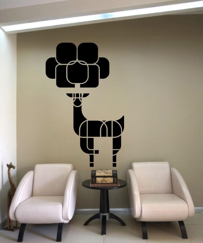 Vinyl Wall Decal Sticker Geometric Deer Tree #OS_MB1240