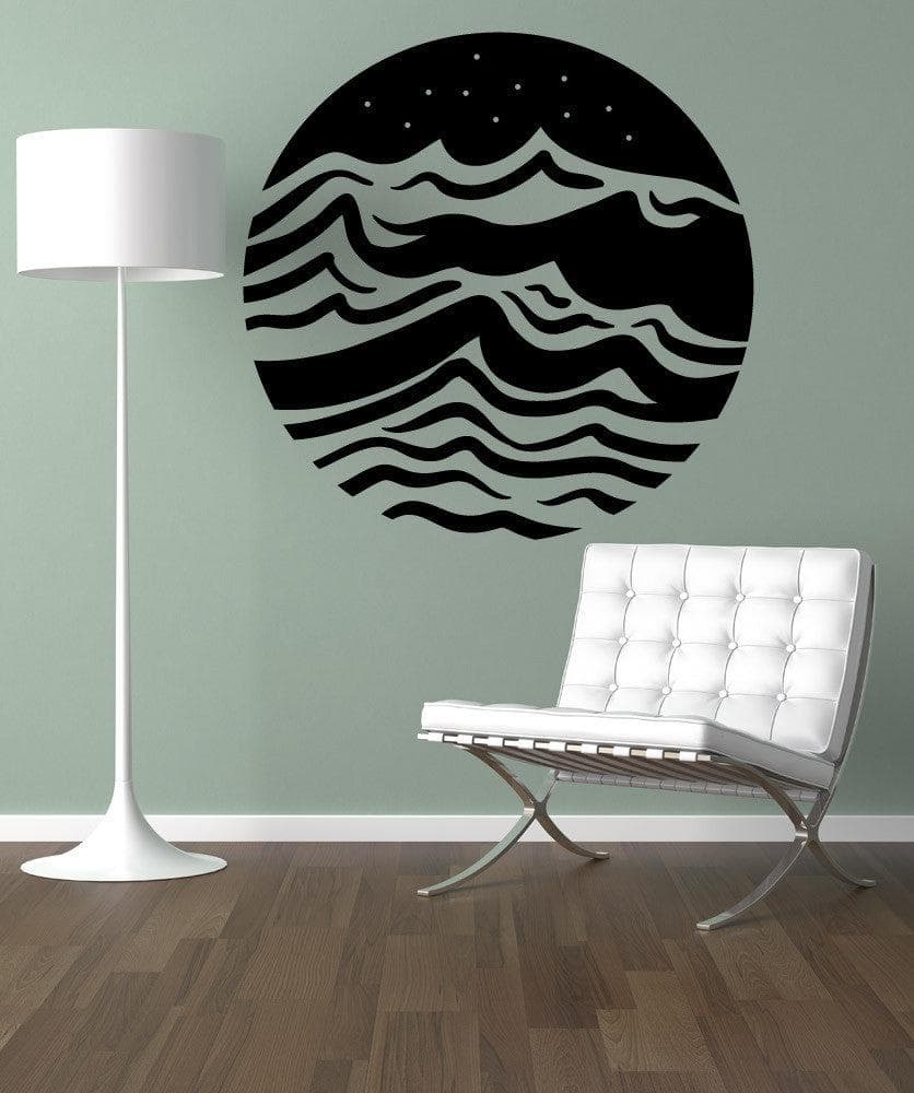 Waves Circle Vinyl Wall Decal Sticker. #OS_MB1243