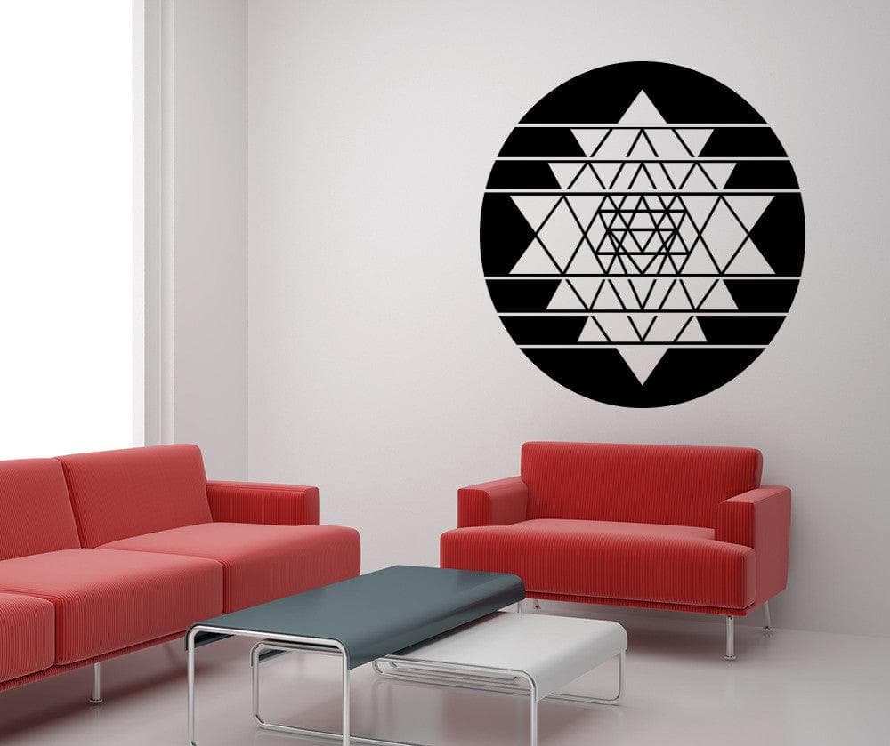 Sri Yantra Circle Vinyl Wall Decal Sticker. #OS_MB1254