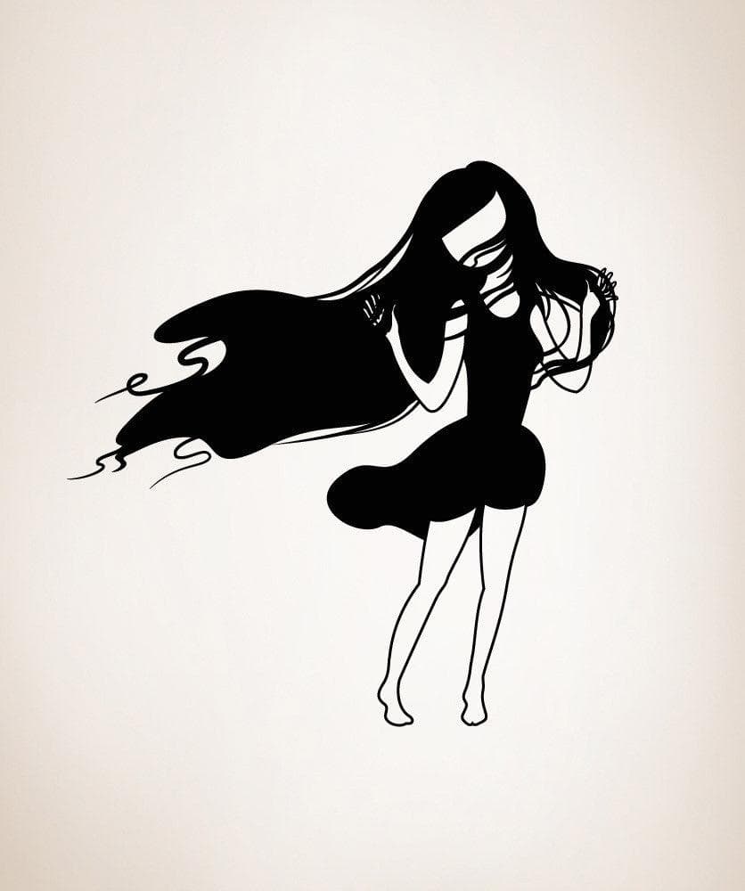 Vinyl Wall Decal Sticker Girl in Wind #OS_MB413