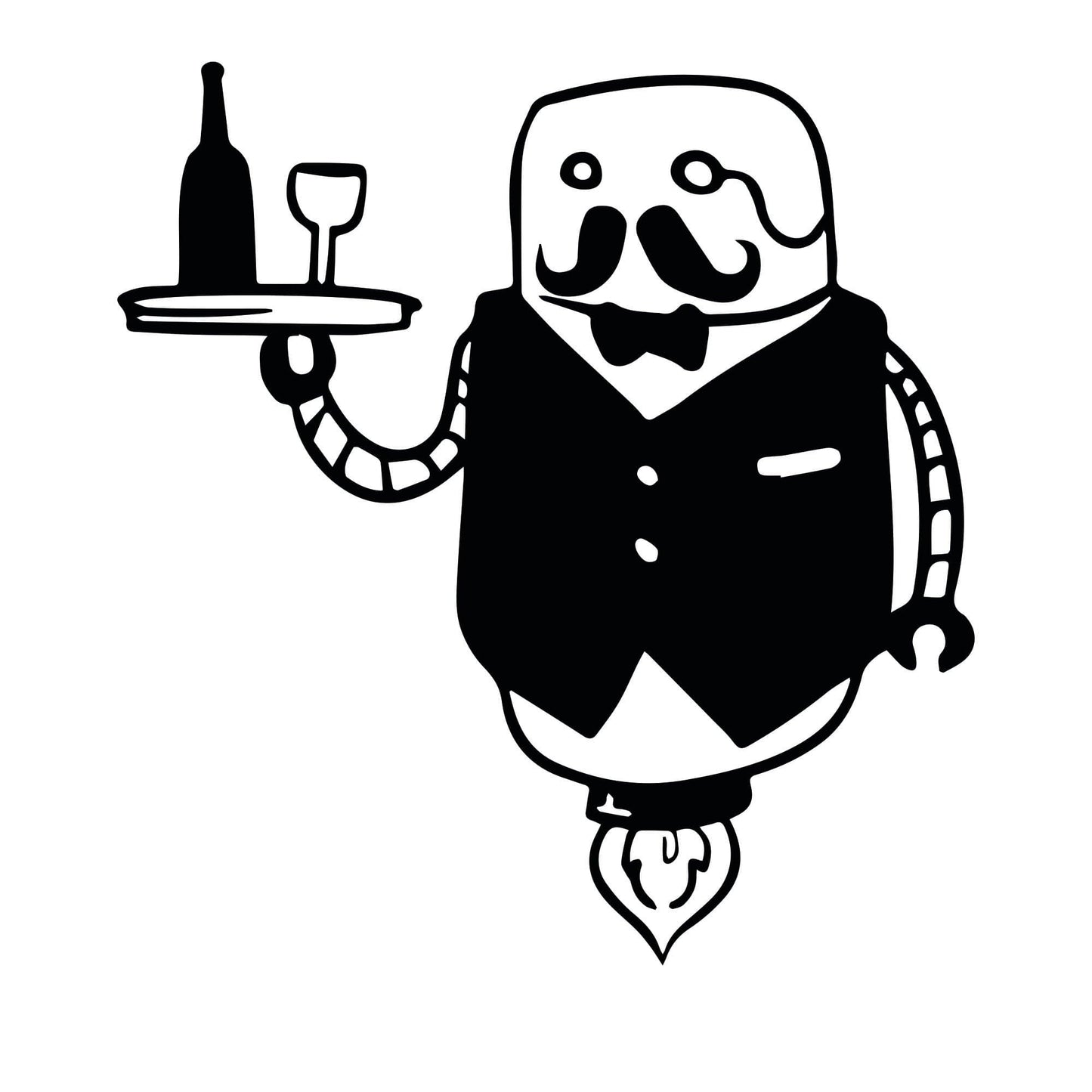 Robot Butler Serving Wine Vinyl Wall Decal Sticker. #OS_MB511