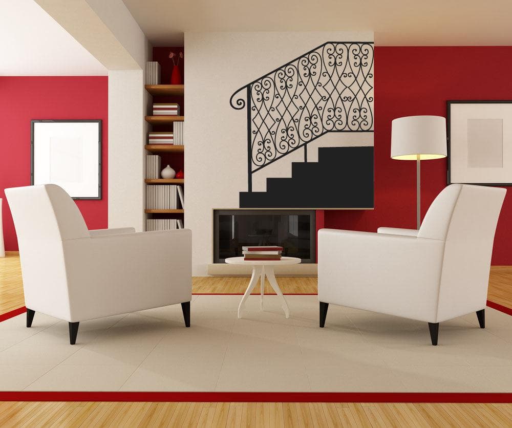 Stairway Railing Vinyl Wall Decal Sticker. #OS_MB608