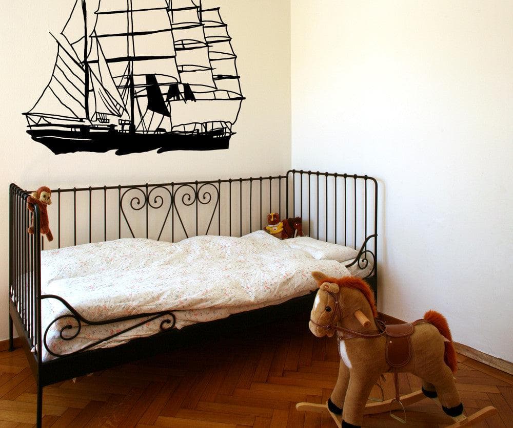 Vinyl Wall Decal Sticker Antique Sailboat #OS_MB623