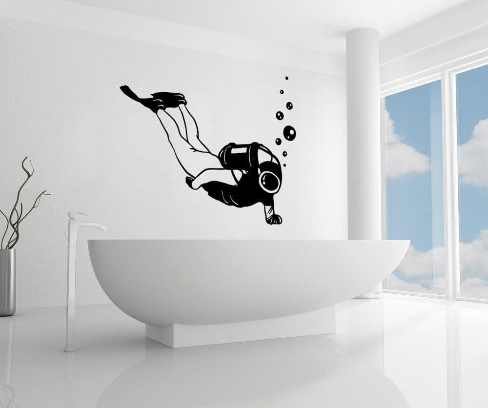 Vinyl Wall Decal Sticker Scuba Diver #OS_MB630