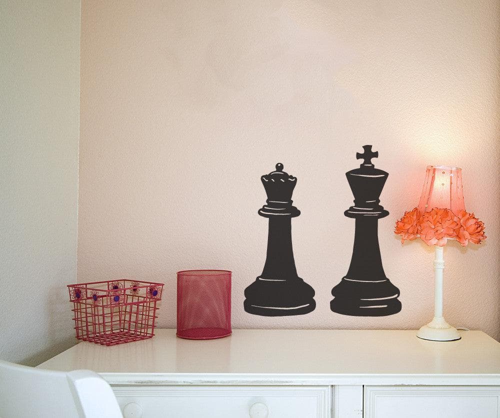 King and Queen Chess Pieces Vinyl Wall Decal Sticker. #OS_MB666