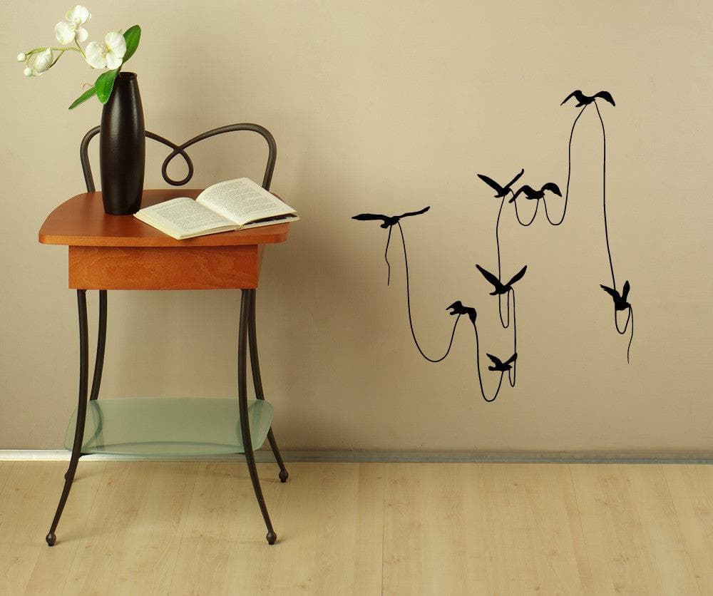 Vinyl Wall Decal Sticker Birds with String #OS_MB673