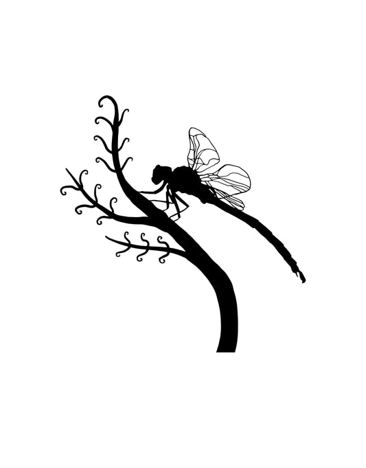 Dragonfly on Branch Vinyl Wall Decal Sticker. #OS_MB695