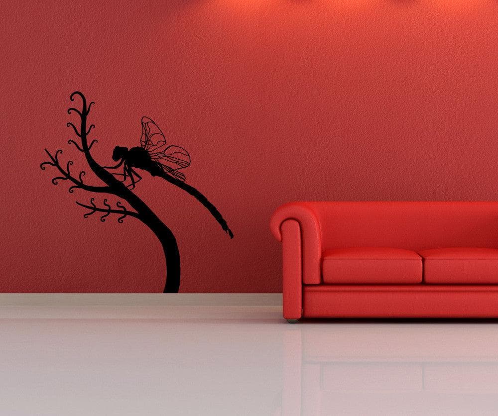 Dragonfly on Branch Vinyl Wall Decal Sticker. #OS_MB695