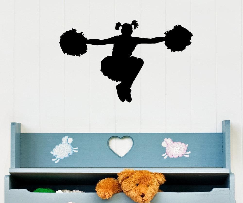 Vinyl Wall Decal Sticker Cheerleader with Pompoms #OS_MB700