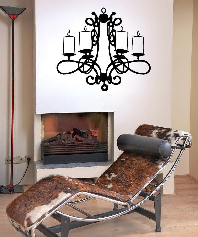Vinyl Wall Decal Sticker Fancy Candle Holder #OS_MB709