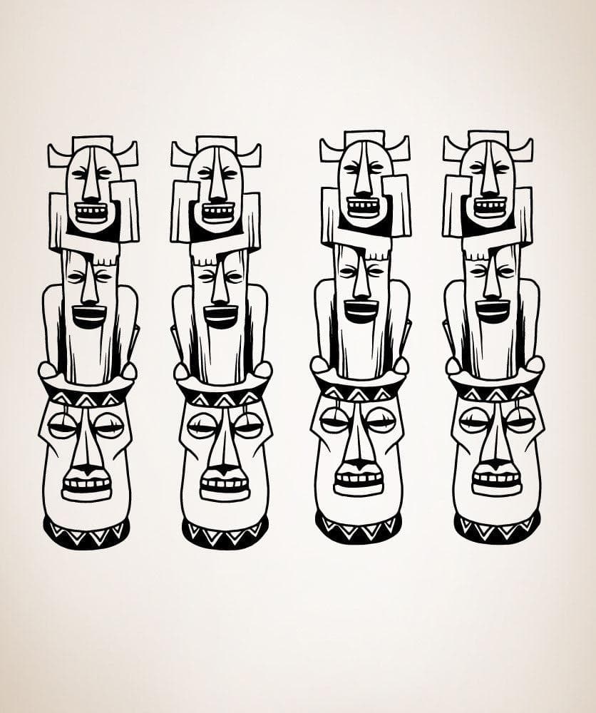 Totem Poles Wall Decal. (Set of Four) #OS_MB716