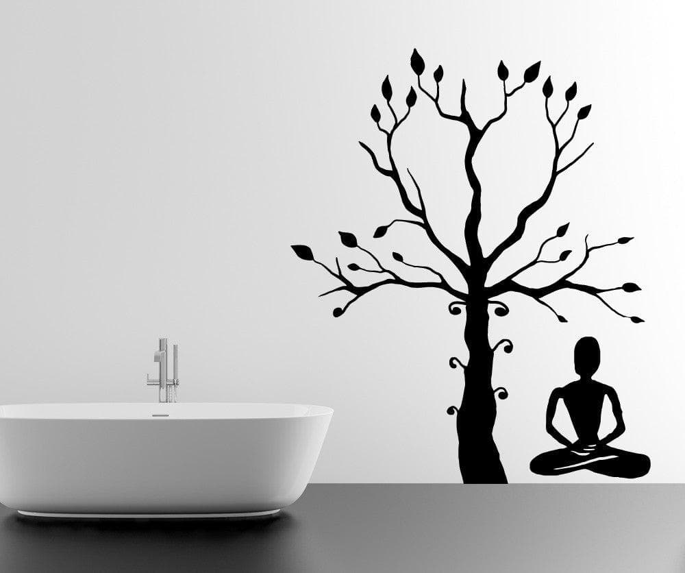 One With Nature Wall Decal. Tree Decal, Meditation Decor. #OS_MB801