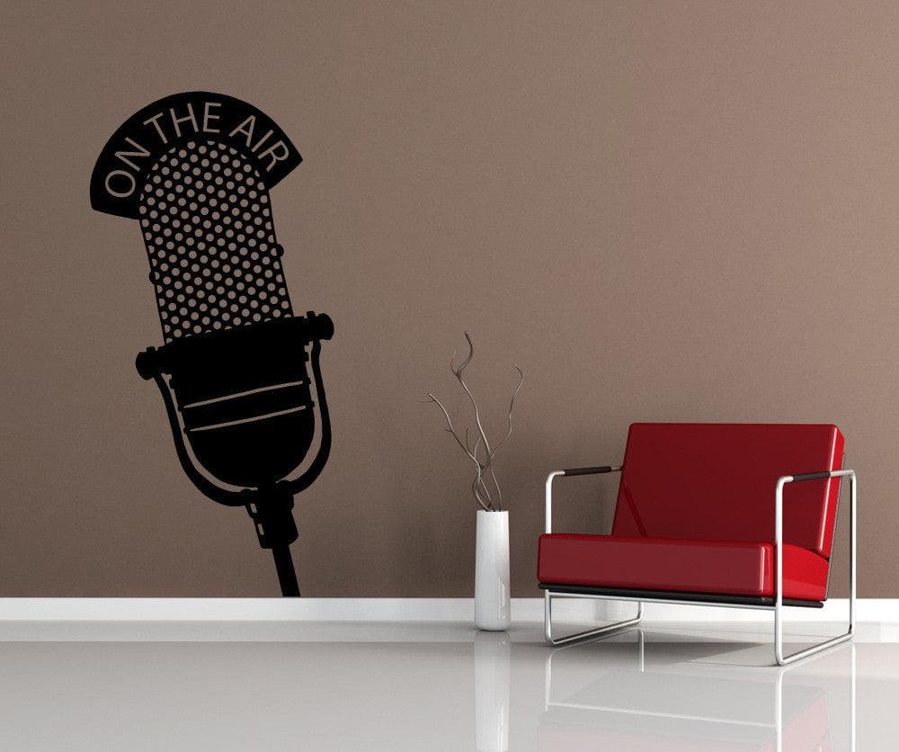 On the Air Microphone Mic Wall Decal. Radio Station #OS_MB809