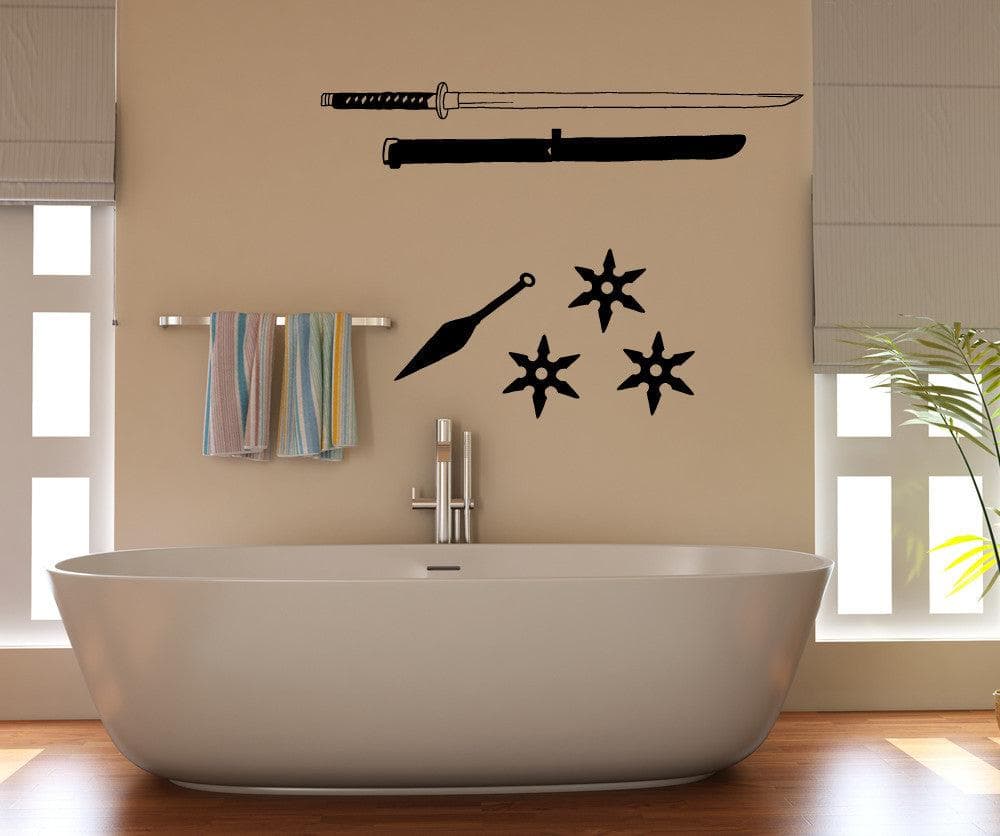 Vinyl Wall Decal Sticker Ninja Weapons #OS_MB856