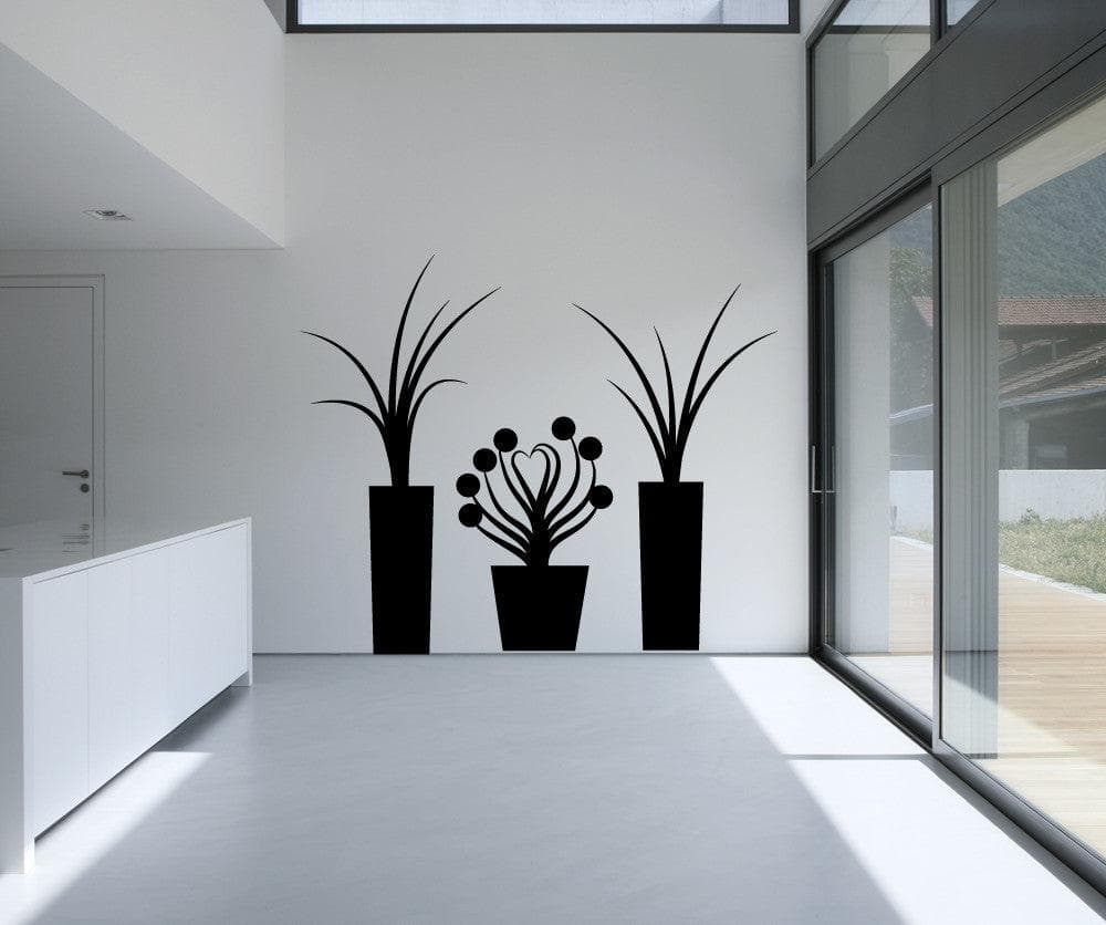 Vinyl Wall Decal Sticker House Plant Trio #OS_MB881
