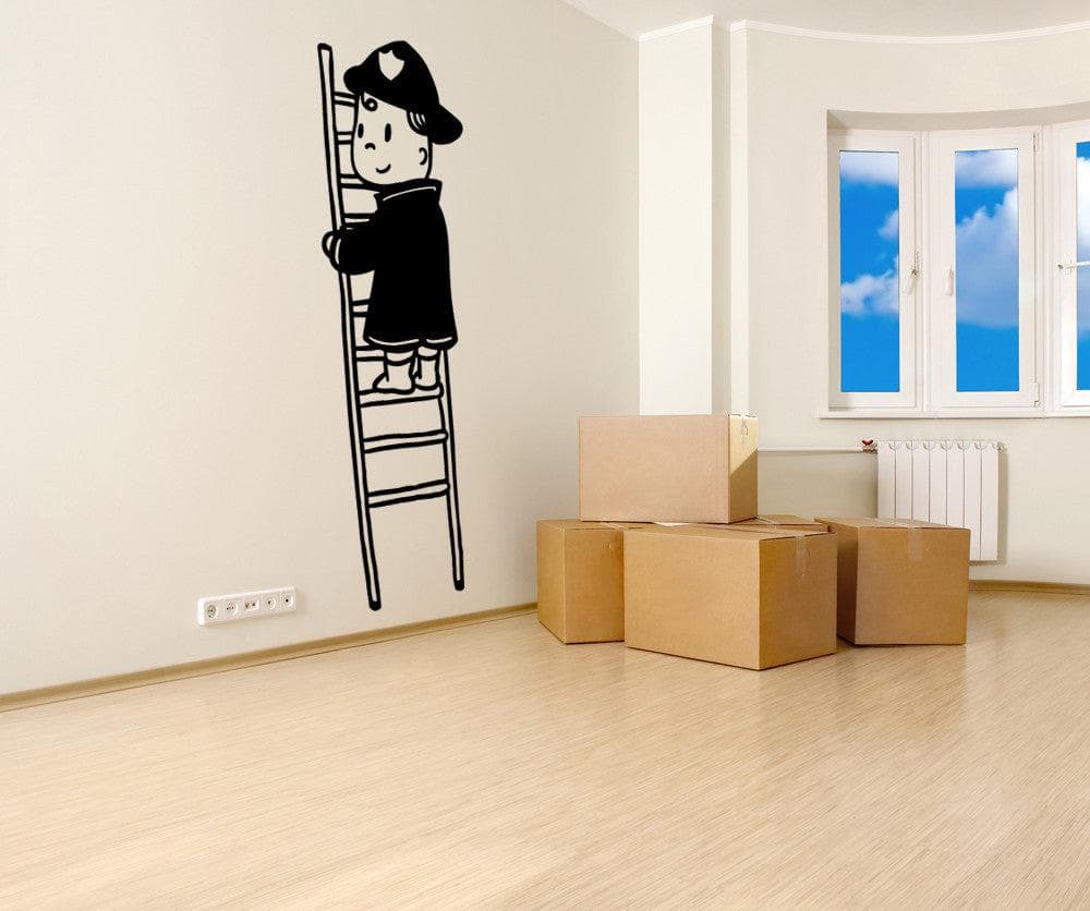 Vinyl Wall Decal Sticker Fireman Kid #OS_MB892