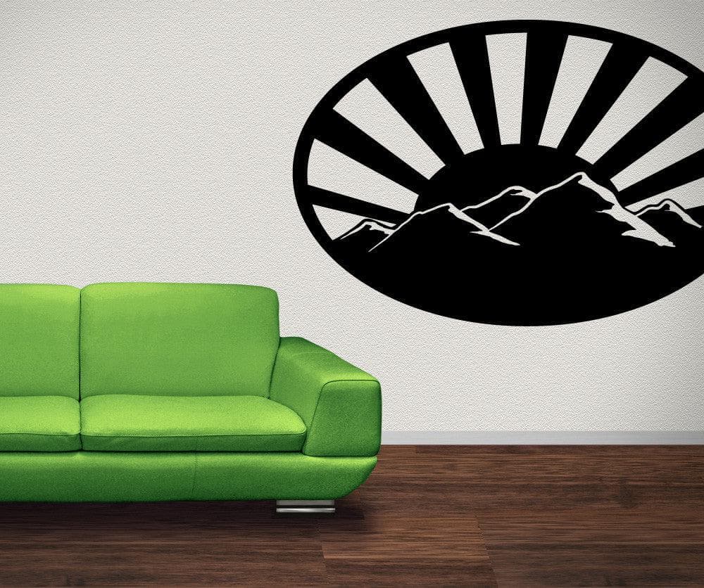 Vinyl Wall Decal Sticker Mountains with Sunset Design #OS_MB915