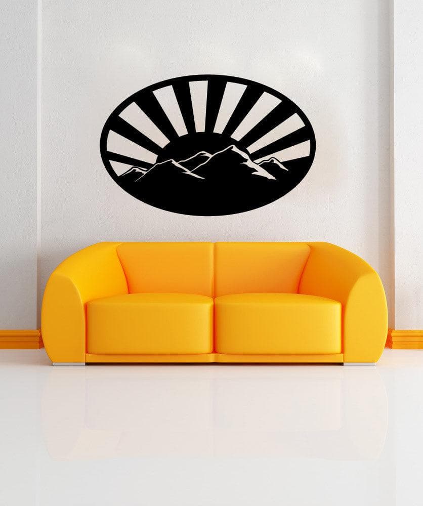 Vinyl Wall Decal Sticker Mountains with Sunset Design #OS_MB915
