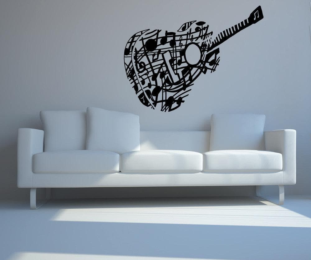 Music Note Guitar Vinyl Wall Decal Sticker. #OS_MB918