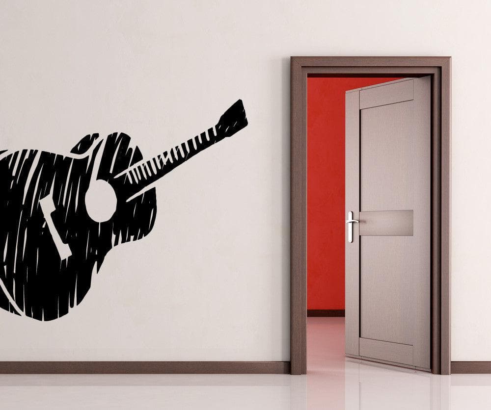Vinyl Wall Decal Sticker Guitar Sketch #OS_MB919