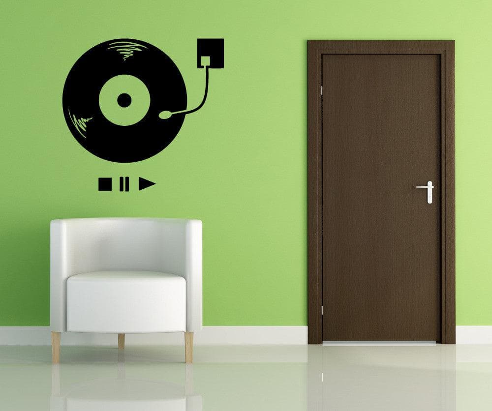 Vinyl Record Player Wall Decal. #OS_MB929