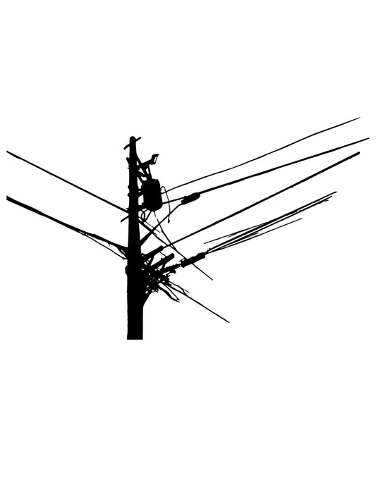 Power Lines Wall Decal. Industrial Urban Wall Decor. #OS_MB930B