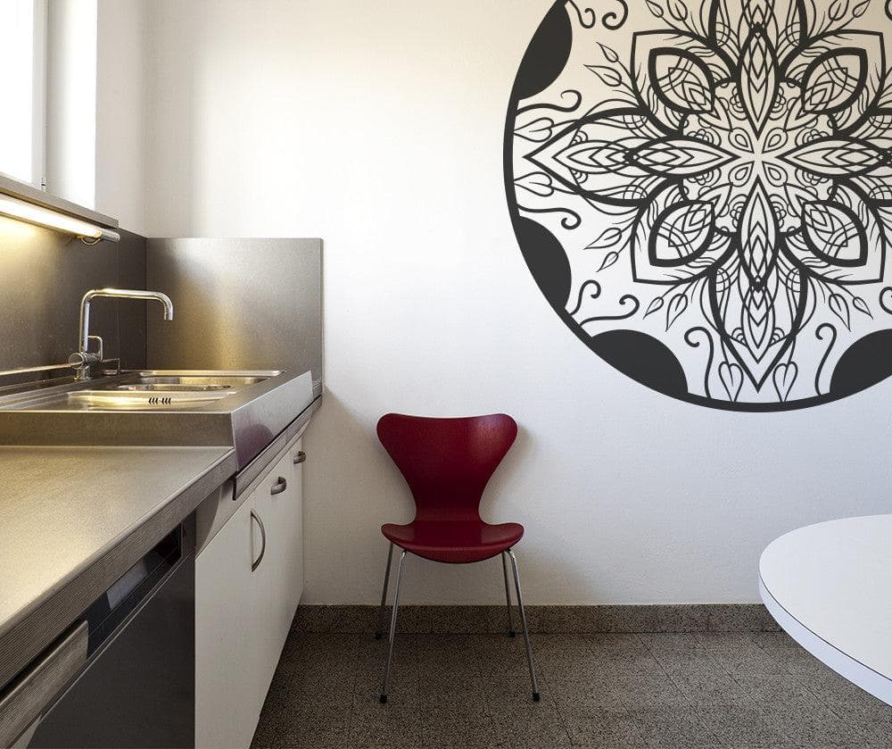 Vinyl Wall Decal Sticker Abstract Leaf Circle #OS_MB971