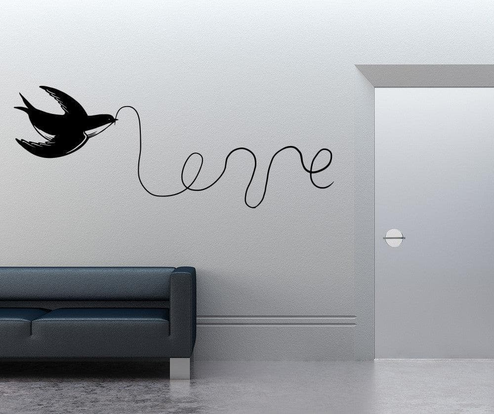 Vinyl Wall Decal Sticker Love Bird with String #OS_MB975
