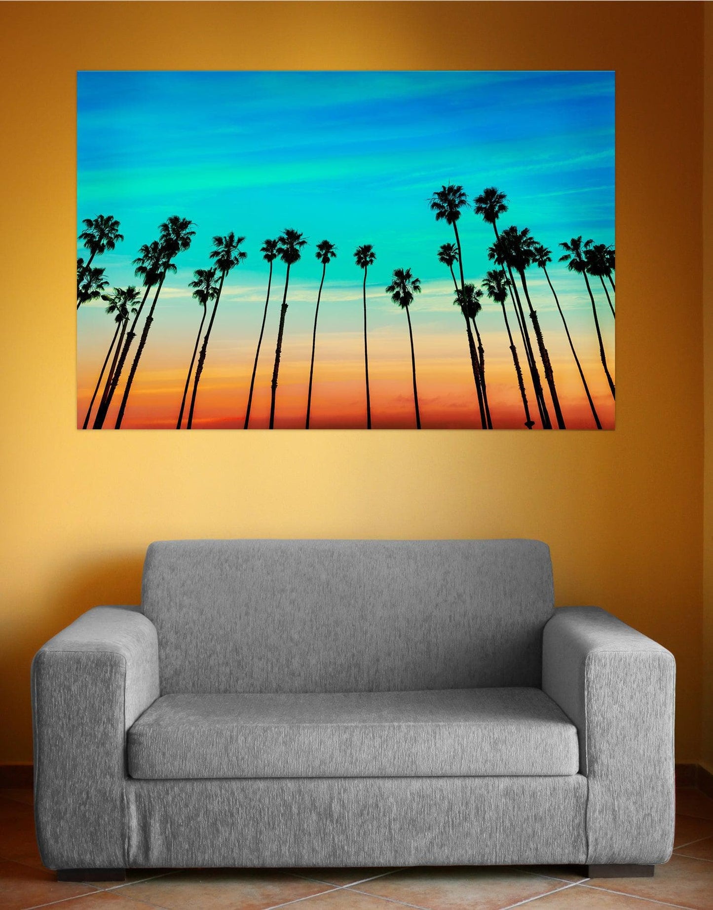 California SoCal L.A. Tropical Sunset Palm Trees Glossy Photo Print. #P1020