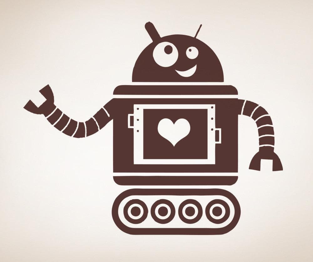 Vinyl Wall Decal Sticker Heart Robot #OS_AA201