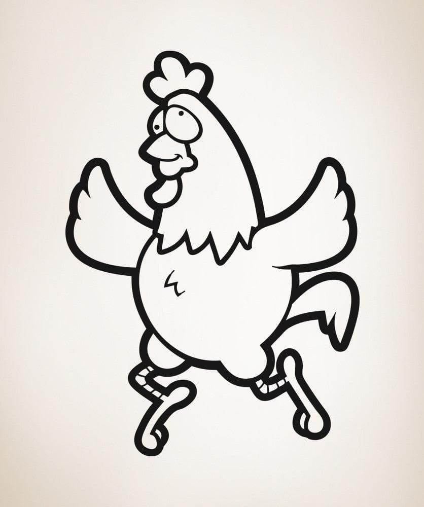 Vinyl Wall Decal Sticker Crazy Chicken #OS_AA608