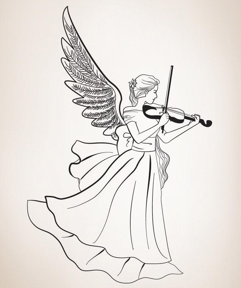 Musical Angel Vinyl Wall Decal Sticker. #OS_DC224