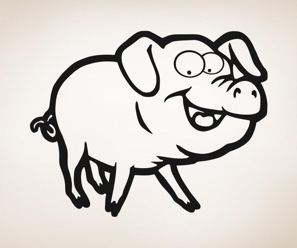 Vinyl Wall Decal Sticker Cartoon Pig #OS_AA667