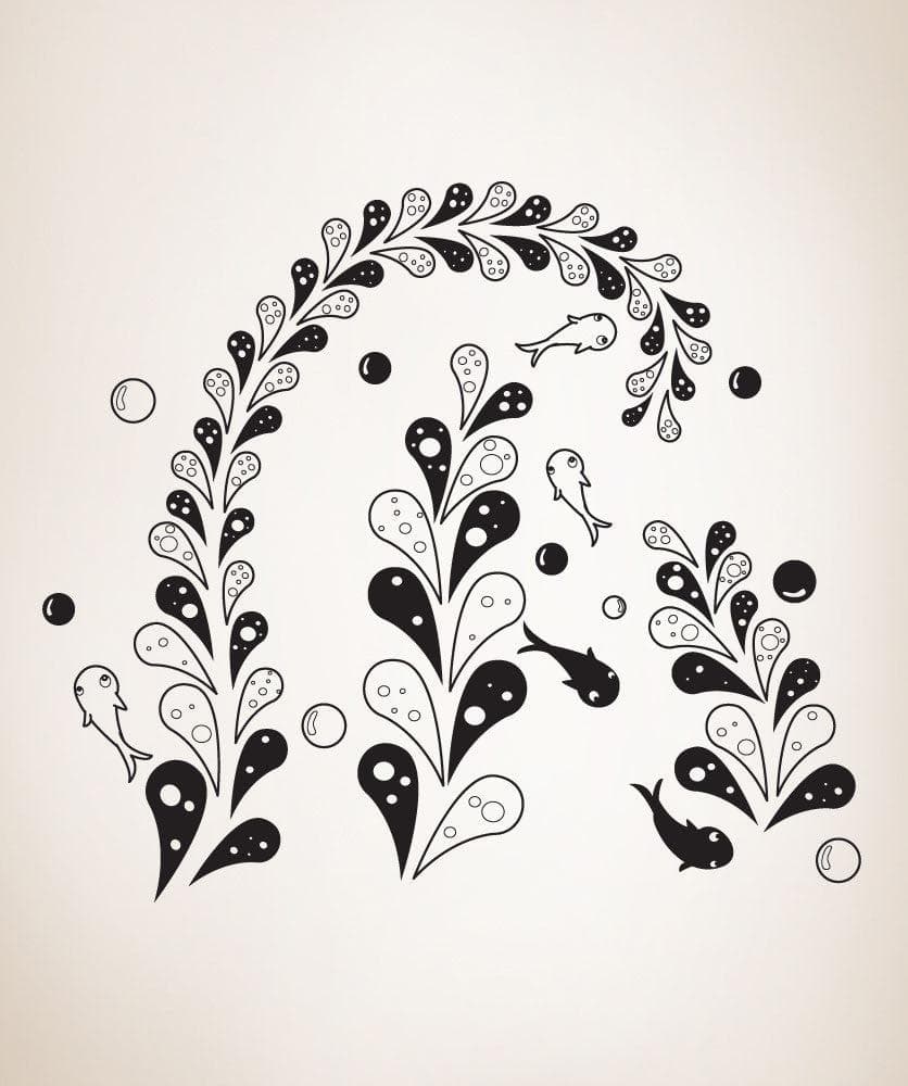 Vinyl Wall Decal Sticker Fish in the Seaweed #OS_DC333