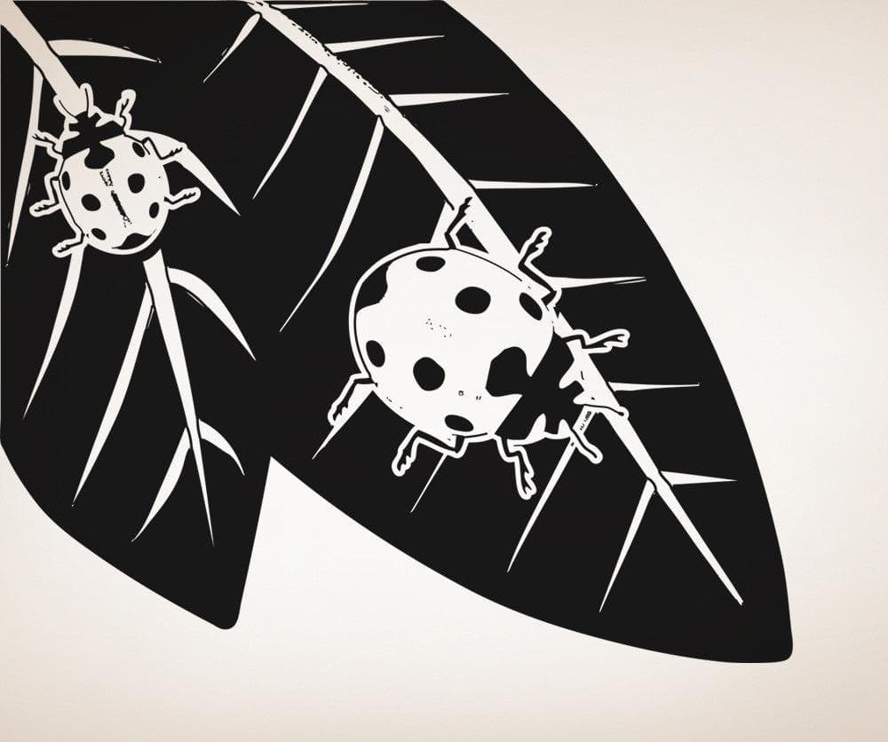 Vinyl Wall Decal Sticker Ladybugs on Leaves #OS_AA224