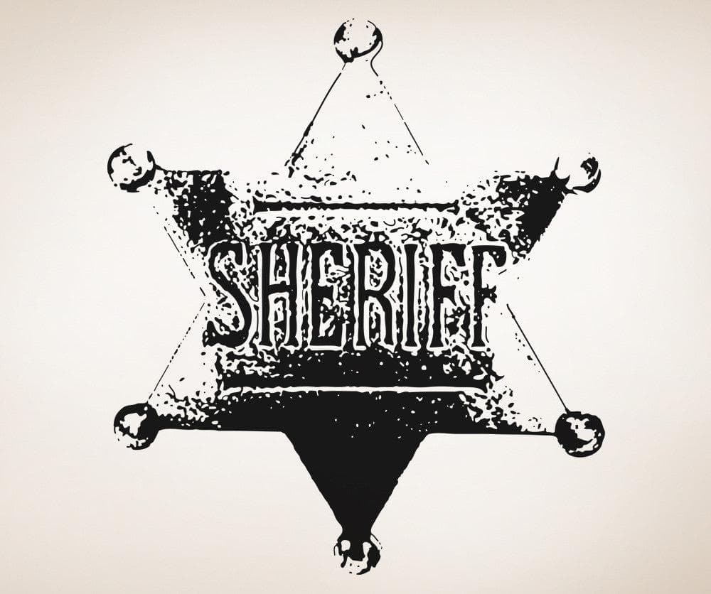 Sheriff Badge Vinyl Wall Decal Sticker. #OS_AA411