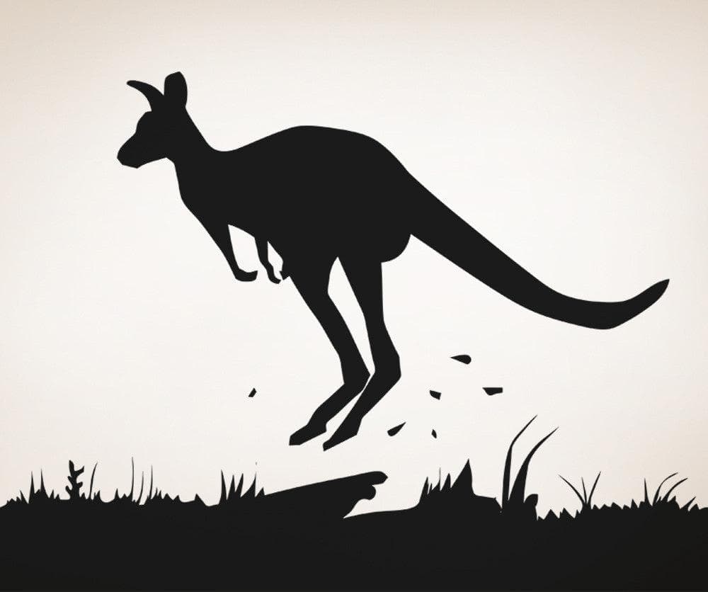 Vinyl Wall Decal Sticker Jumping Kangaroo #OS_AA478