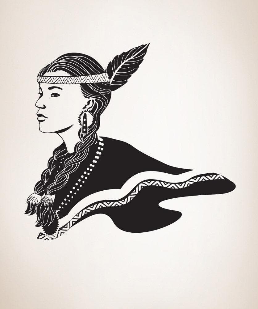 Vinyl Wall Decal Sticker Native American Girl #OS_DC291