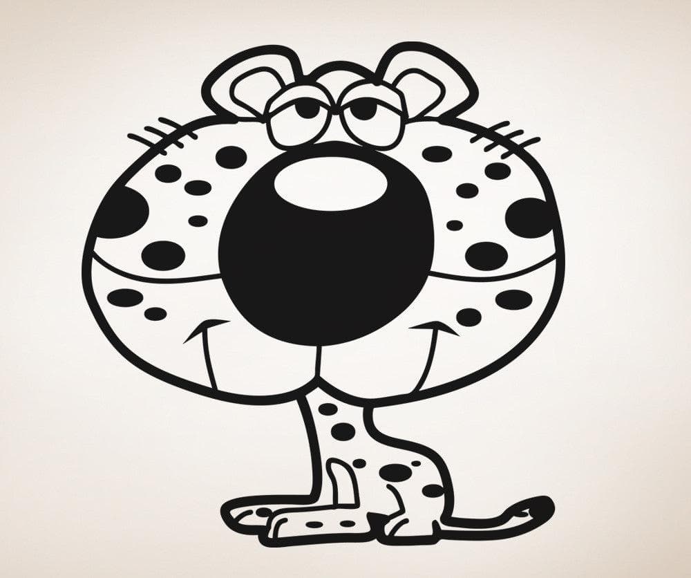 Vinyl Wall Decal Sticker Cartoon Leopard #OS_AA656