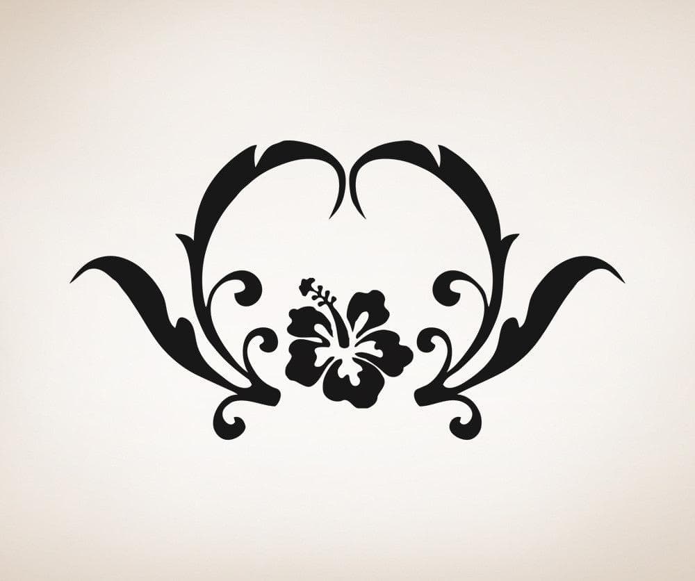 Vinyl Wall Decal Sticker Hibiscus with Leaves #OS_AA244