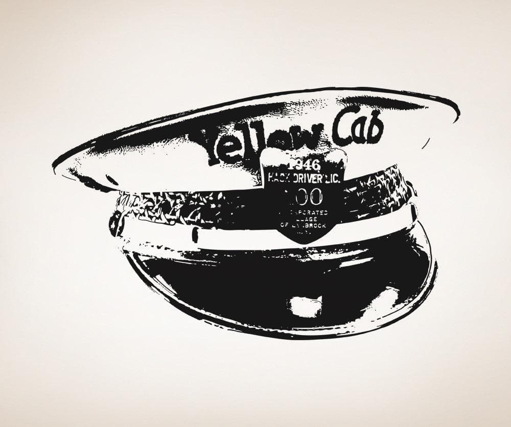 Vinyl Wall Decal Sticker Yellow Cab Hat #OS_AA562