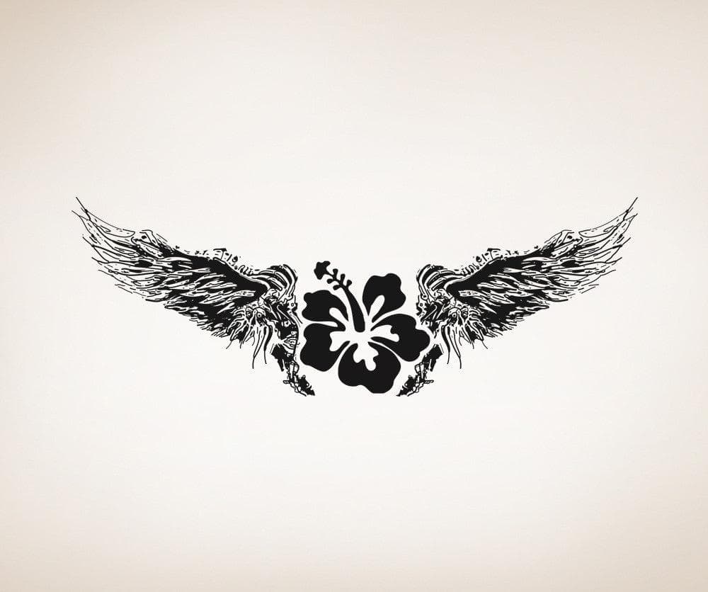 Vinyl Wall Decal Sticker Hawaiian Flower with Wings #OS_AA246