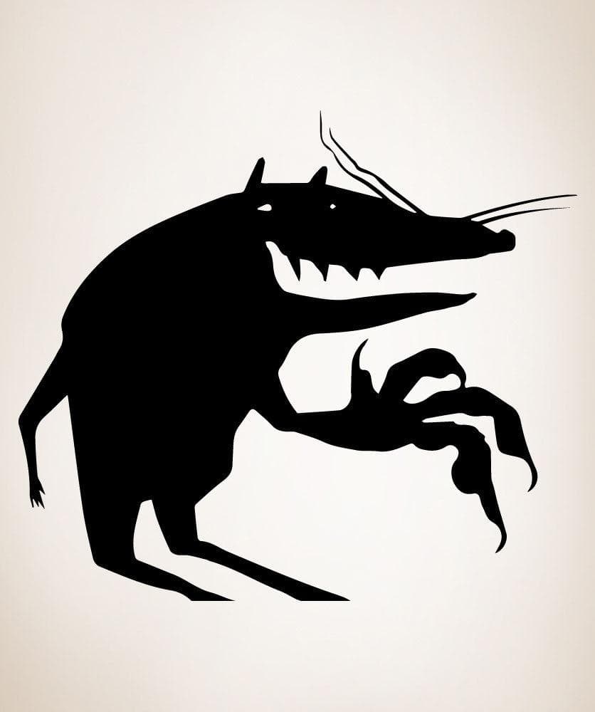 Scary Rat Shadow on Wall Vinyl Wall Decal Sticker. #OS_MB472