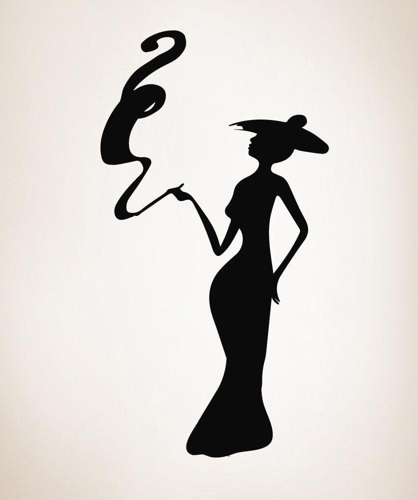 Vinyl Wall Decal Sticker Lady with Smoke Swirl #OS_MB496